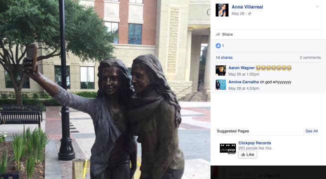 Texas' New Selfie Statue Has Residents Wondering WTF