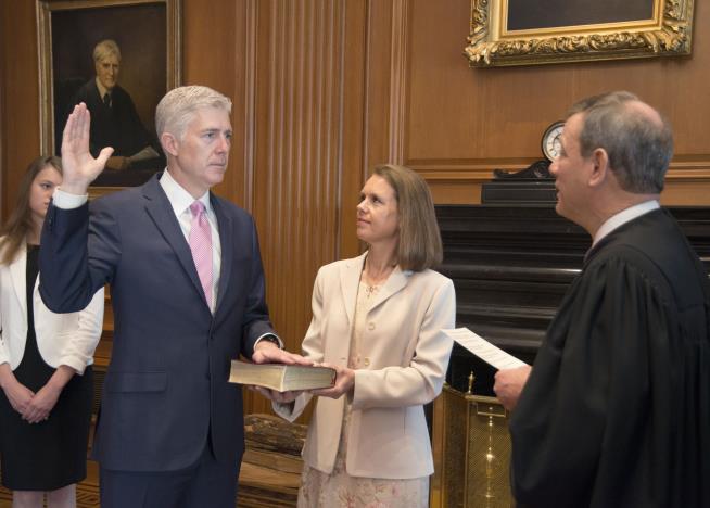 Gorsuch Takes Seat in Time for Court's Biggest Case