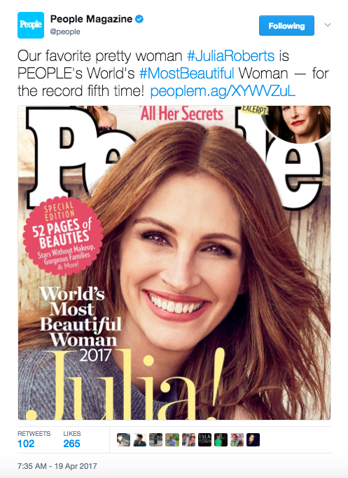 Julia Roberts Is 'World's Most Beautiful Woman' for 5th Time