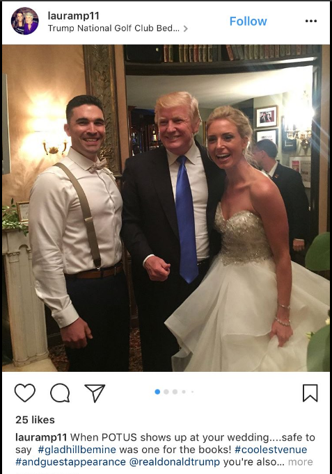 Trump Crashes Wedding, Guests Chant 'USA!'