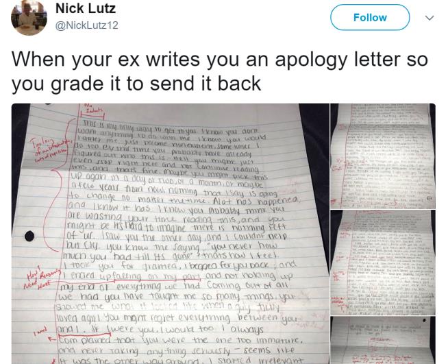 Student Who Gave Ex's Apology a D- No Longer Suspended
