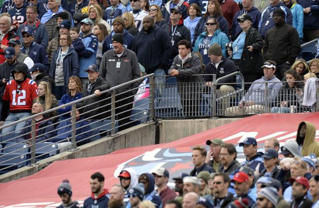 Fan Falls From Stands Through Awning at NFL Game