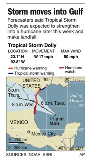 Dolly Storms Toward Texas
