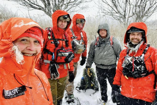 Snowshoeing Rescuers Save Man Who Went Camping in Storm
