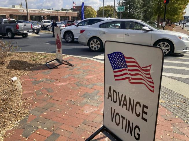 Georgia's First Day of Early Voting Was a Massive One