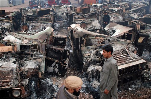 Afghan Supply Trucks Torched in Pakistan