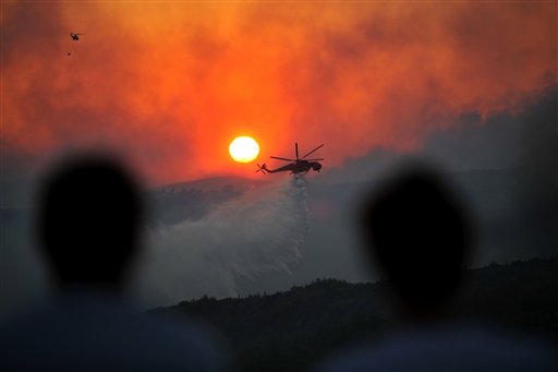 Firefighters Battle Blazes Near Athens