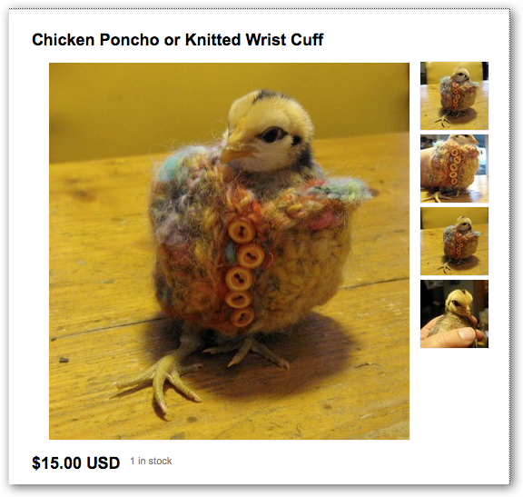 Need a Chicken Poncho? Hit Regretsy