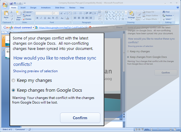 Plug-in Syncs MS Office, Google Docs