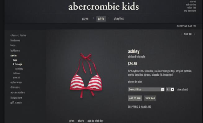 Abercrombie Slammed for Padded Bikinis for Girls