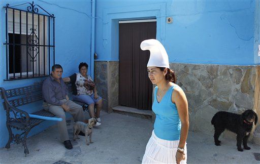 Spanish Village Goes Blue for Smurfs Movie