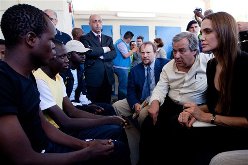 Angelina Jolie Visits Refugees: Lampedusa Holding Thousands Fleeing From Libya, Tunisia