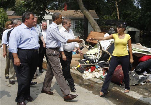 President Obama Tours New Jersey Flood Zones Damaged by Hurricane Irene