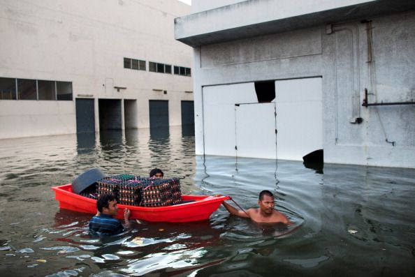 Flood Waters Converge on Downtown Bangkok