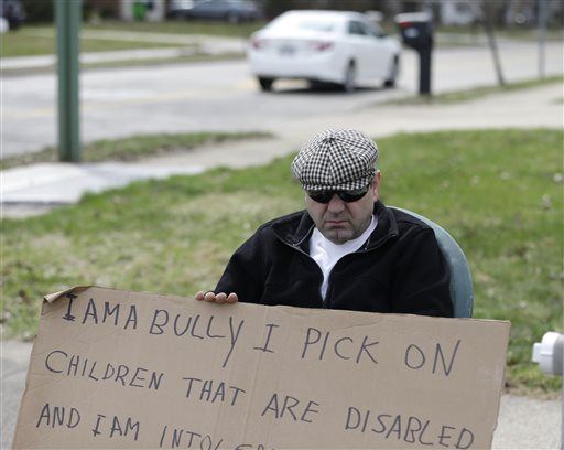 Guy With 'I Am a Bully' Sign: Judge Is Being Mean to Me