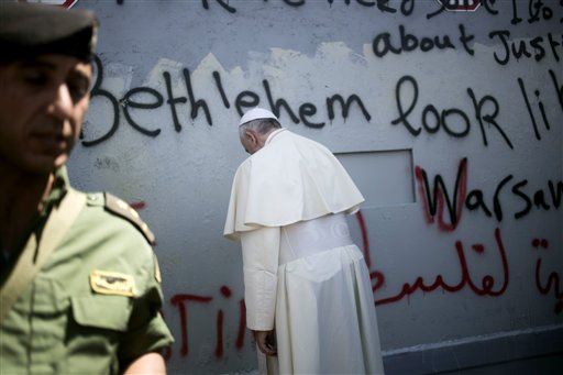 Pope Prays at West Bank Barrier