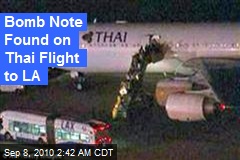 Bomb Note Found on Thai Flight to LA