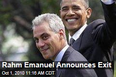 Rahm Emanuel Announces Exit