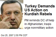 Turkey Demands US Action on Kurdish Rebels
