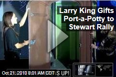 Larry King Gifts Port-a-Potty to Stewart Rally