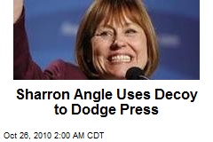 Sharron Angle Uses Decoy to Dodge Press