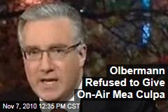 Olbermann Refused On Air Mea Culpa