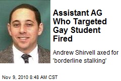 Assistant AG Fired for Campaign Vs. Gay Student