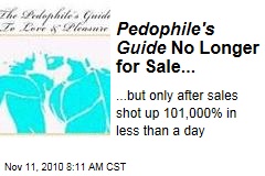 'Pedophile's Guide' No Longer for Sale on Amazon.com, But Sales Are Up 101,000%