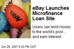 eBay Launches Microfinance Loan Site
