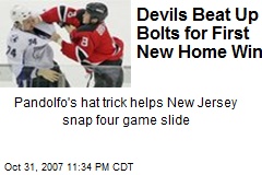 Devils Beat Up Bolts for First New Home Win