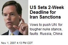 US Sets 2-Week Deadline for Iran Sanctions