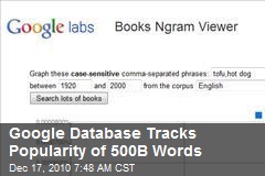 Google Database Tracks Popularity of 500B Words