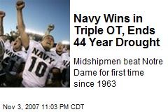 Navy Wins in Triple OT, Ends 44 Year Drought