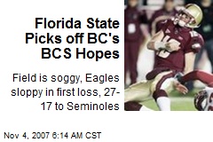 Florida State Picks off BC's BCS Hopes