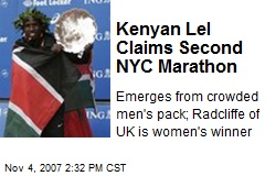 Kenyan Lel Claims Second NYC Marathon