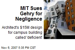 MIT Sues Gehry for Negligence