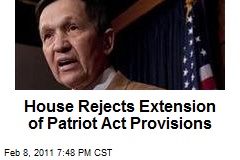 House Rejects Extension of Patriot Act Provisions