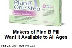 Markers of Plan B Pill Want It Available to All Ages