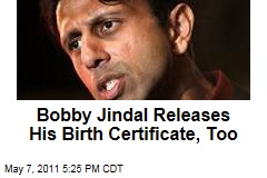Louisiana Governor Bobby Jindal Releases His Birth Certificate to Prove He's a US Citizen