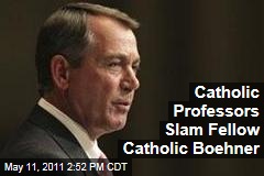 Catholic Professors Criticize Fellow Catholic John Boehner for Failing to Protect the Needy