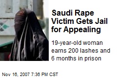 Saudi Rape Victim Gets Jail for Appealing
