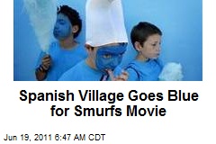 Spanish Village Goes Blue for Smurfs Movie