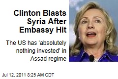 Hillary Clinton Blasts Syria's Bashar al-Assad After Embassy Hit