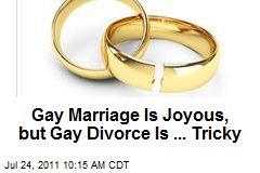Gay Marriage Is Joyous, but Gay Divorce Is ... Tricky