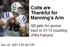 Colts are Thankful for Manning's Arm