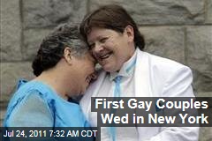 First Gay Couples Wed in New York as Same-Sex Marriage Becomes Legal at 12:01am