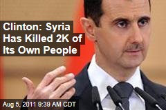 Hillary Clinton: Syria Has Killed 2K of Its Own People