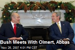 Bush Meets With Olmert, Abbas