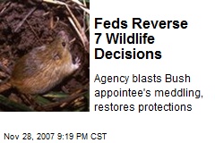 Feds Reverse 7 Wildlife Decisions