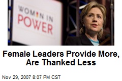 Female Leaders Provide More, Are Thanked Less